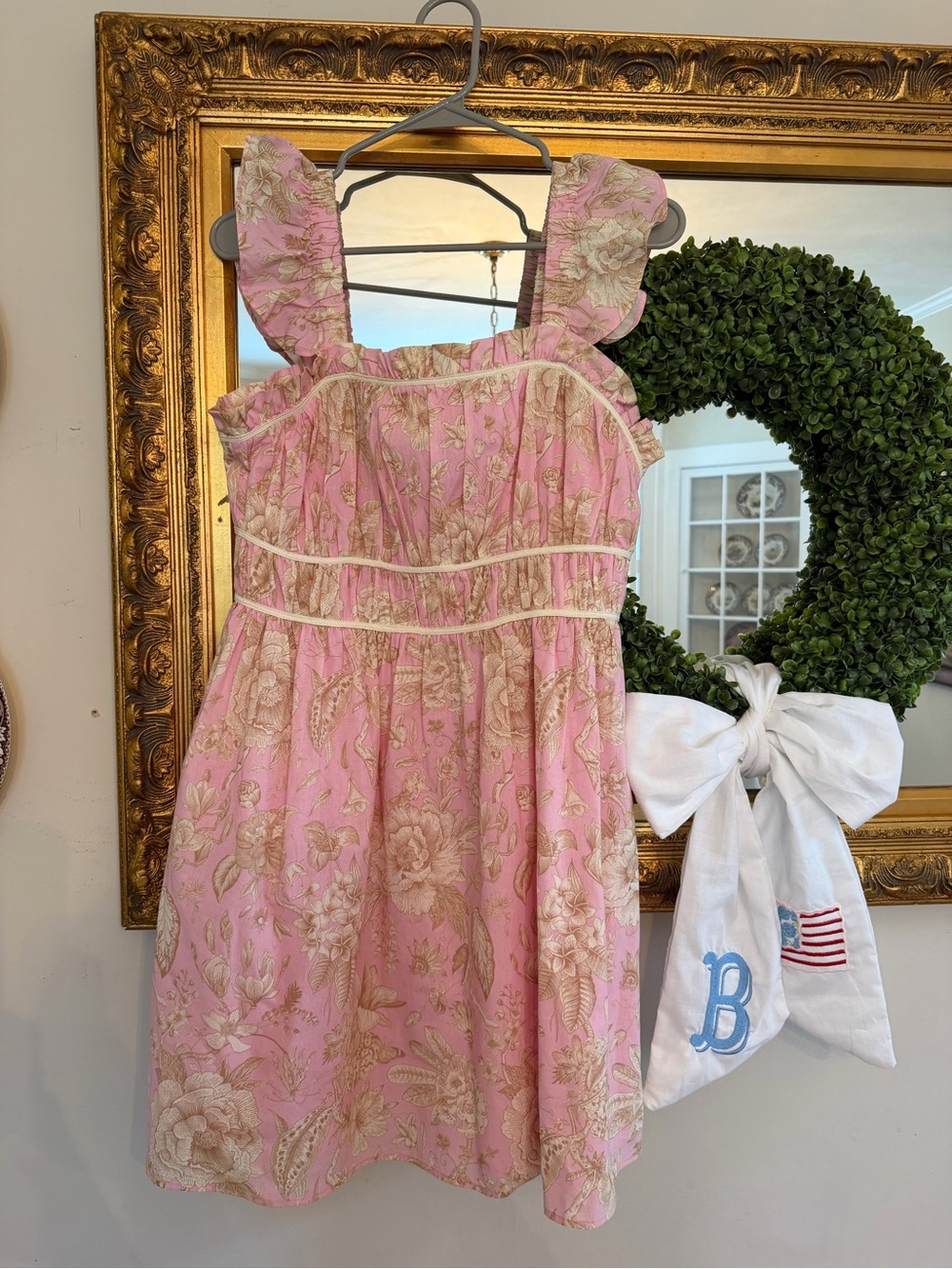 entro Pink Floral Ruffle Strap Casual Dress